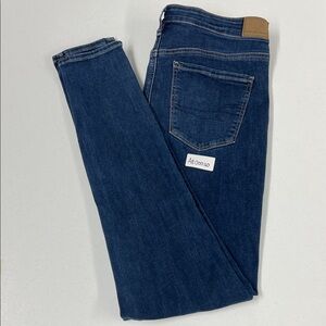 American Eagle Outfitters Dark Blue Skinny Jeans Size 14 X-Long